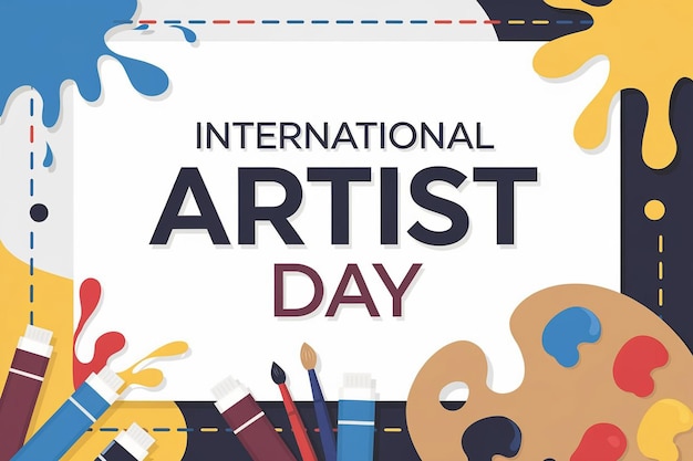 Vector digital illustration celebrating international artist day