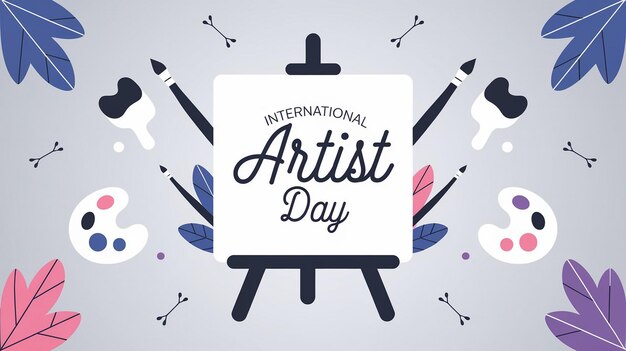 Digital illustration celebrating International Artist Day