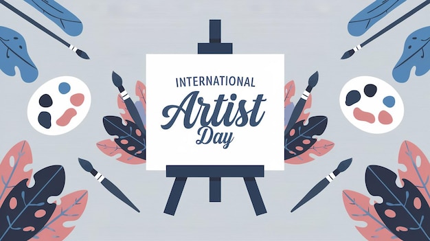 Digital illustration celebrating International Artist Day