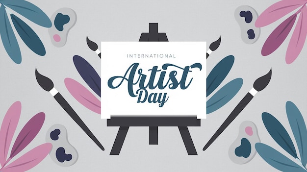 Vector digital illustration celebrating international artist day