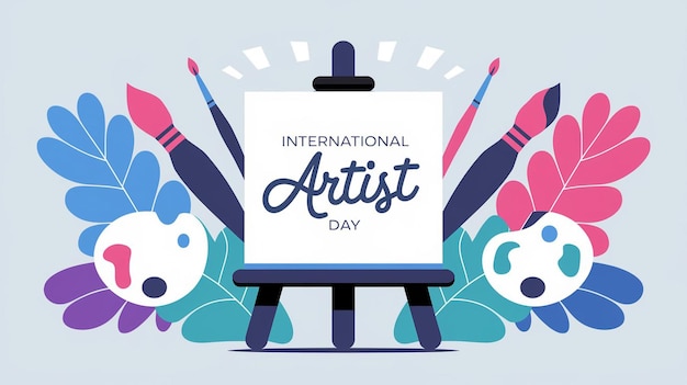 Vector digital illustration celebrating international artist day