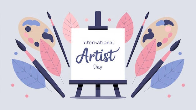 Digital illustration celebrating International Artist Day