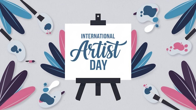 Vector digital illustration celebrating international artist day