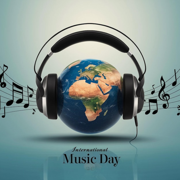 Vector digital illustration celebrating international music day