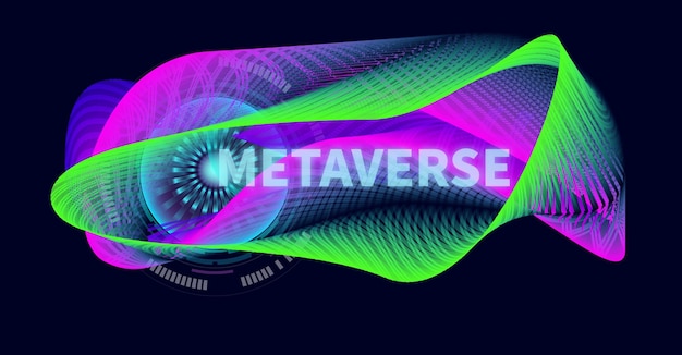 Digital Information Wave for Metaverse concept Vector of abstracrt background