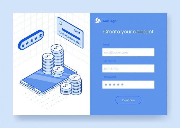 Digital isometric design concept set of financial online banking app 3d icons