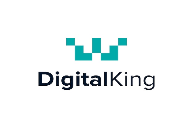 digital king simple sleek creative modern logo design