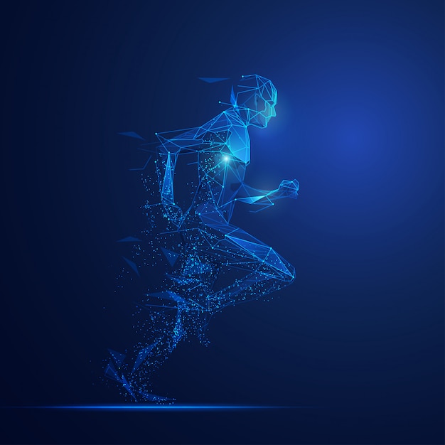 digital man running