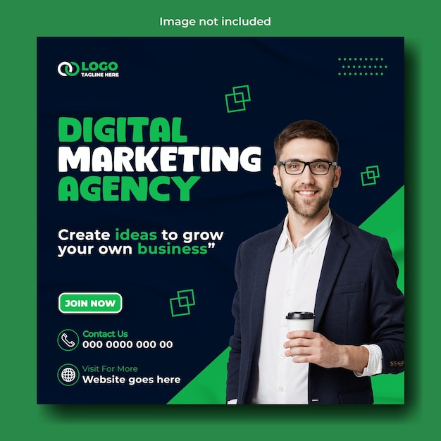 Digital marketing ads promotional Instagram post template design