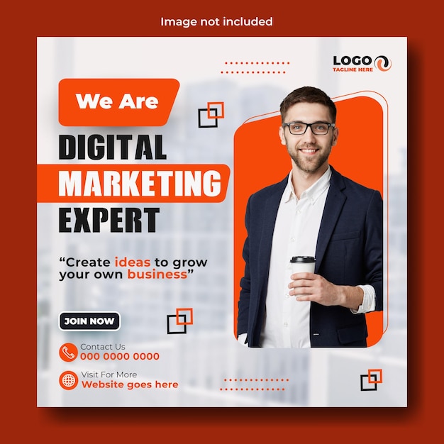 Digital marketing ads promotional Instagram post template design