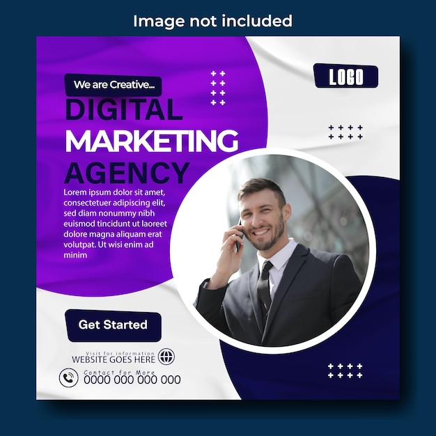 Digital marketing ads promotional Instagram post template design