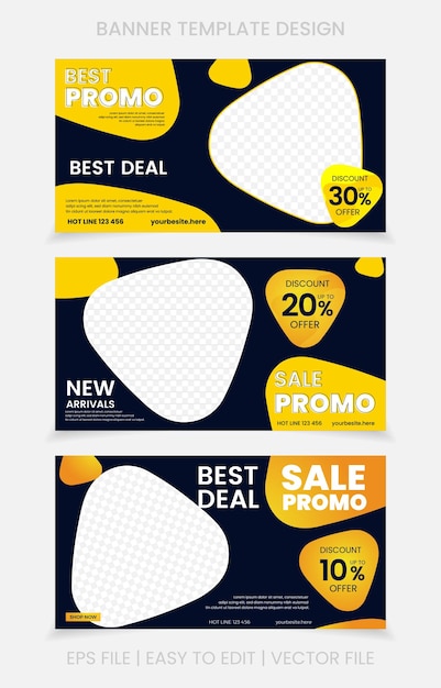 Vector digital marketing advertising banner template set design