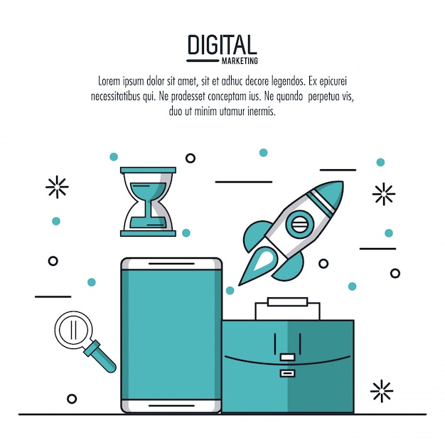 Digital marketing and advertising infographic over white background vector illustration