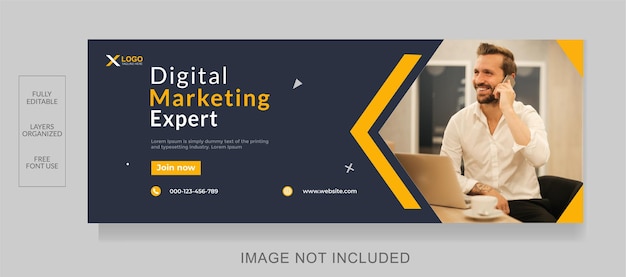 Digital Marketing Agency And Business Facebook Cover Template