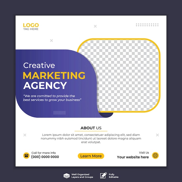 Digital marketing agency business promotion social media post template