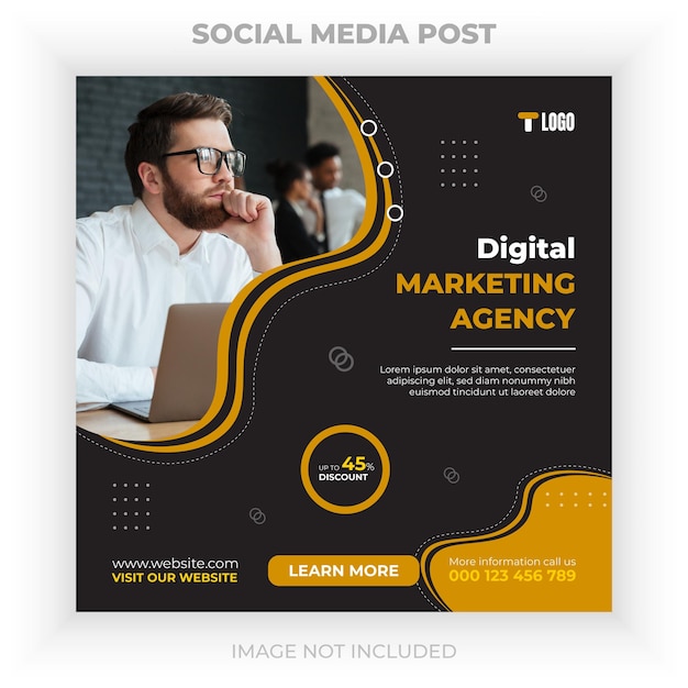 Digital marketing agency and business social media banner or flyer post template