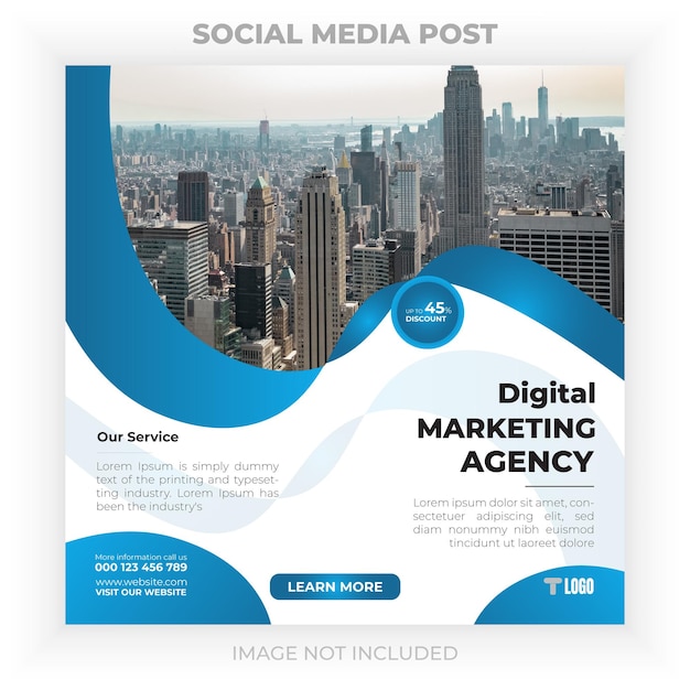 Digital marketing agency and business social media banner or flyer post template