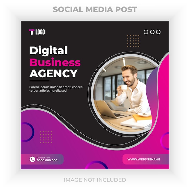 Digital marketing agency and business social media banner or flyer post template