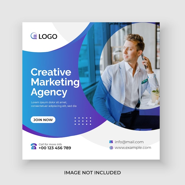 Digital marketing agency and business social media post template