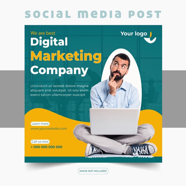 Digital marketing agency and business social media post template