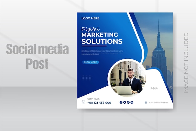 Digital marketing agency and business social media post and web banner template