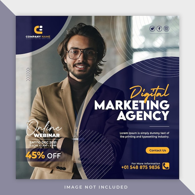 Digital Marketing Agency clean and promotional social media post template