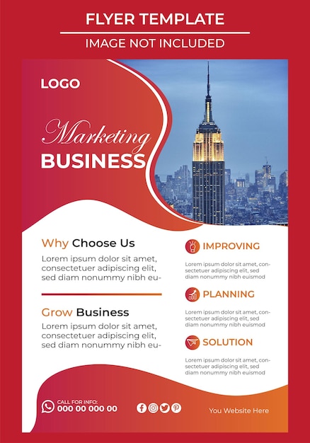 Digital marketing agency corporate business flyer brochure design template