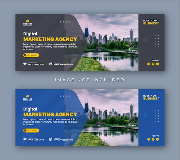 Digital marketing agency and corporate business flyer facebook cover social media post banner