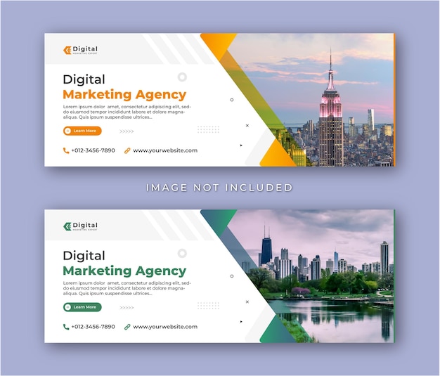 digital marketing agency and corporate business flyer modern facebook cover social media post banner template