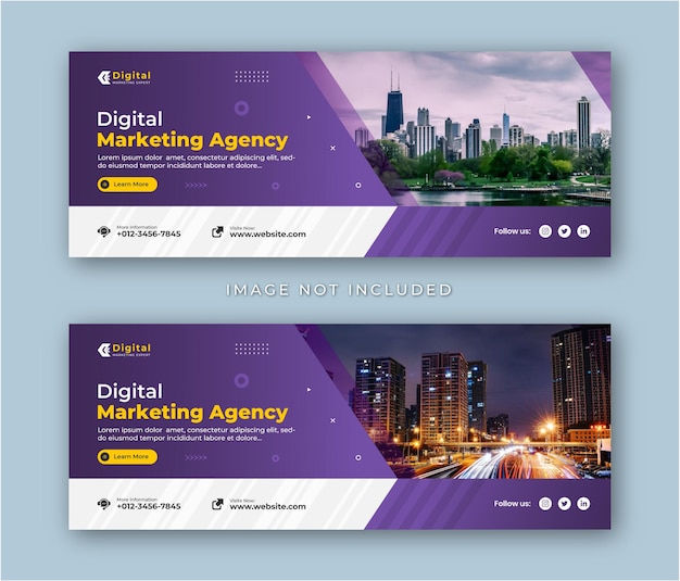 digital marketing agency and corporate business flyer modern facebook cover social media post banner template