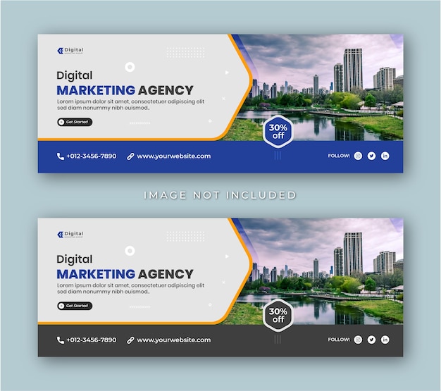 Digital marketing agency and corporate business flyer modern facebook cover social media post banner