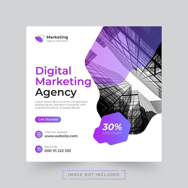 Digital marketing agency corporate business flyer or social media post and web banner template