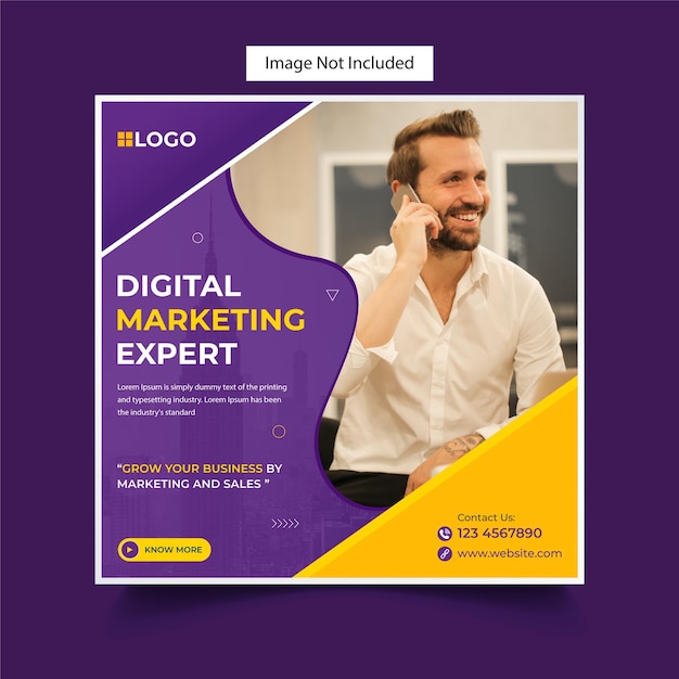 Digital marketing agency and corporate business flyer square social media post banner