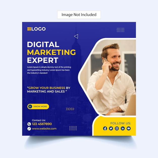 Digital marketing agency and corporate business flyer square social media post banner