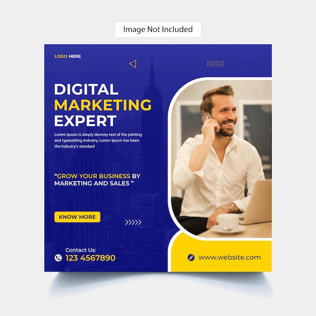 Digital marketing agency and corporate business flyer square social media post banner