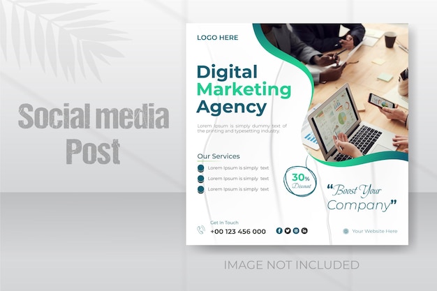 Digital marketing agency and corporate business instragram social media post template banner