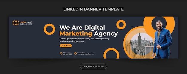 Digital marketing agency and corporate business linkedin banner template