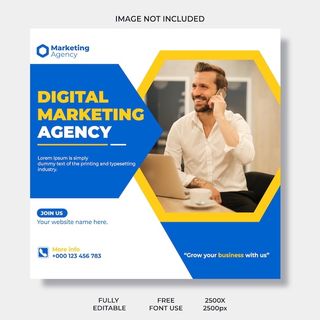 Digital marketing agency and corporate business social media post design template