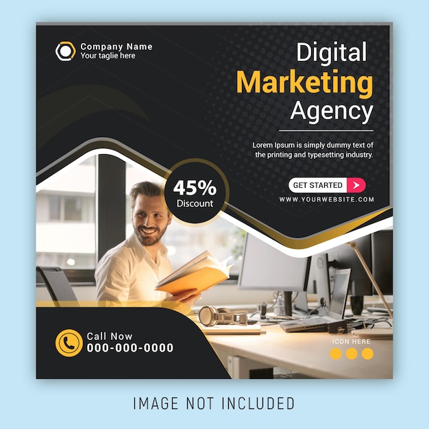 Digital marketing agency corporate business social media post template