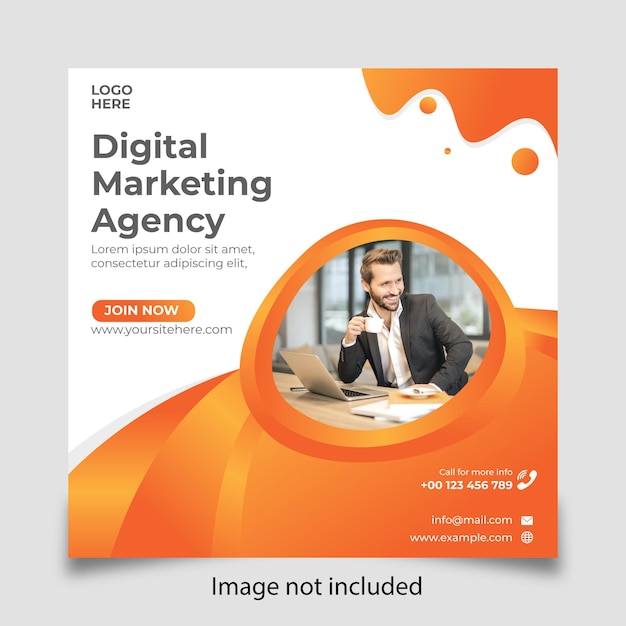 digital marketing agency Corporate company promotion social media flyer template Premium Psd