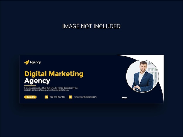 Digital marketing agency and corporate social media banner vector template