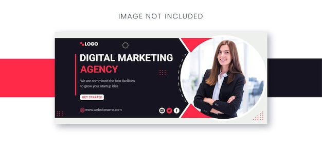 Digital marketing agency corporate social media facebook cover template