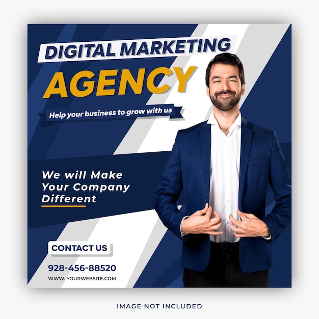 Digital marketing agency and corporate social media post banner template