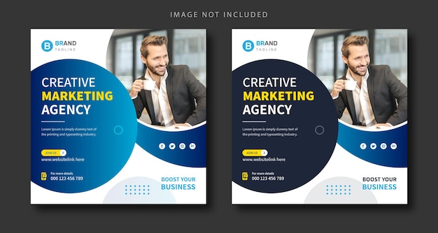 Digital marketing agency and corporate social media post creative solution business flyer template