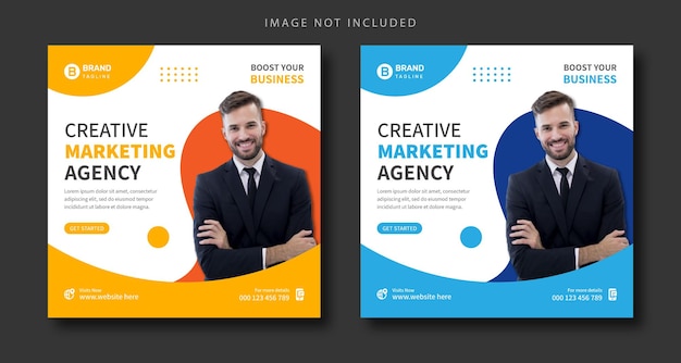 Digital marketing agency and corporate social media post creative square business flyer template