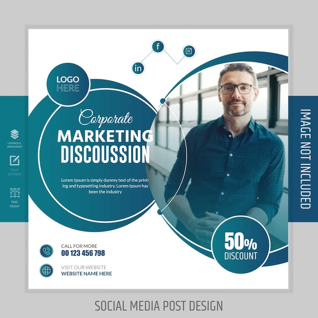 Digital marketing agency and corporate social media post Design banner template with photo