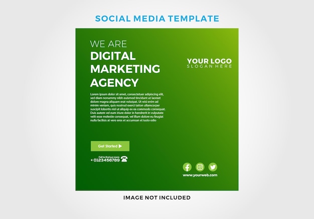 Digital marketing agency or corporate social media post design Pro Vector