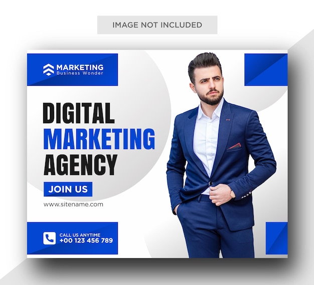 Digital marketing agency and corporate social media post template bann