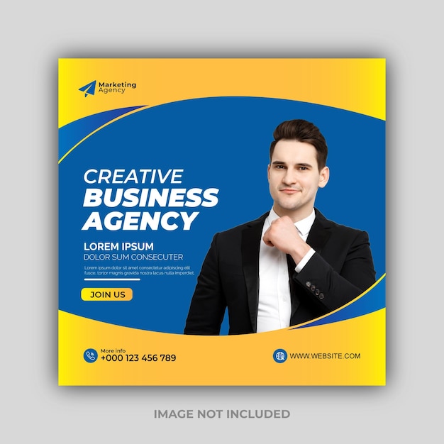 Digital marketing agency and corporate social media post template eps