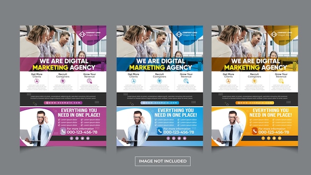 Digital marketing agency and corporate social media post template and flyer